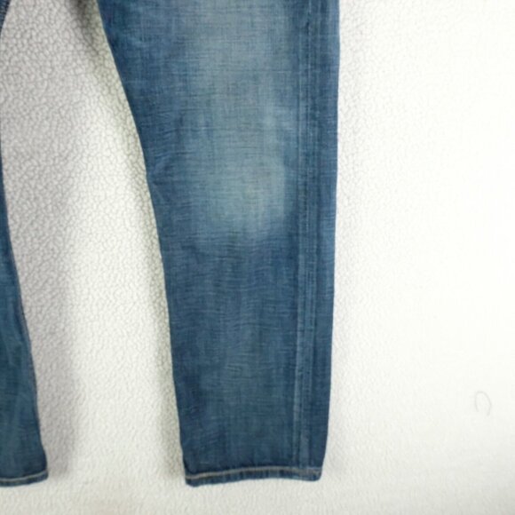 Levis 513 Jeans Mens 36X30 Blue Slim Straight Stone Wash Whiskers Stretch - Picture 3 of 11